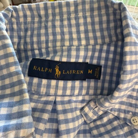 Ralph Lauren 100% Cotton Micro Plaid Button Up Shirt - Picture 5 of 5
